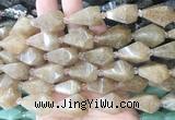 TRBS58 15 inches 11*22mm - 12*25mm faceted teardrop quartz beads