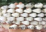 TRBS63 15 inches 11*22mm - 12*25mm faceted teardrop white opal beads