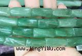 TWBS05 15 inches 9*20mm twist column green aventurine gemstone beads