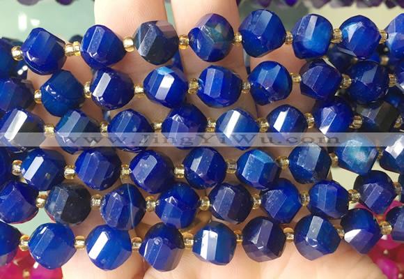 TWBS103 15 inches 10mm faceted twist agate beads wholesale