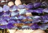 TWBS25 15 inches 13*18mm twist oval amethyst beads wholesale