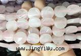 TWBS50 15 inches 16mm twist coin rose quartz beads wholesale