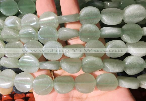 TWBS53 15 inches 16mm twist coin green aventurine beads wholesale