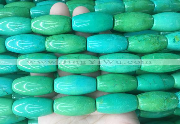 WBBS04 15 inches 15*30mm rice yellow green howlite turquoise beads wholesale