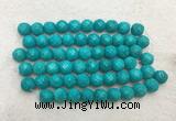 WBBS45 12mm carved round loose howlite turquoise gemstone beads wholesale