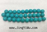 WBBS52 18mm carved round loose howlite turquoise gemstone beads wholesale