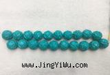 WBBS56 20mm carved round loose howlite turquoise gemstone beads wholesale