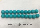WBBS58 20mm carved round loose howlite turquoise gemstone beads wholesale