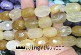 YCBS02 15 inches 12*16mm - 13*18mm faceted nuggets yellow quartz beads